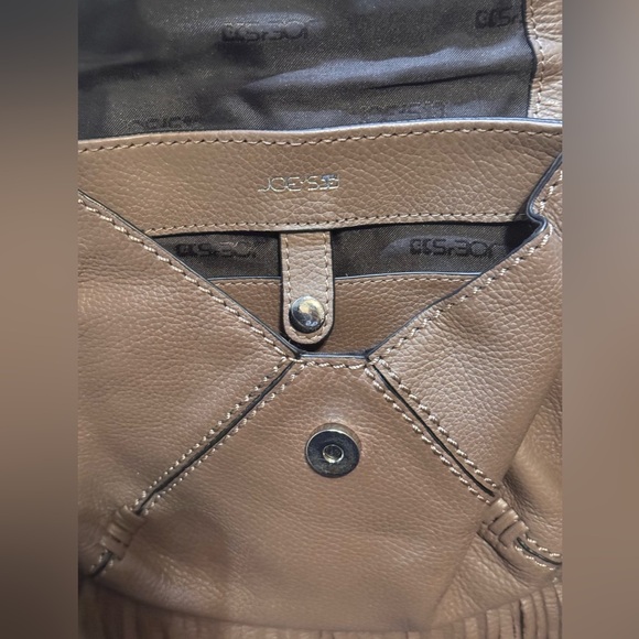 JOE'S Leather Haywood Purse Crossbody Fringe Small Handbag Western Brown Hobo - Picture 7 of 14